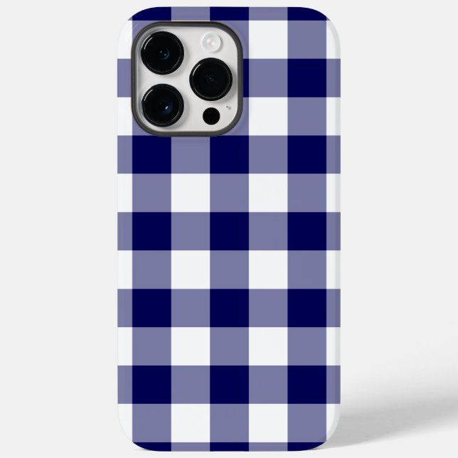 Navy und White Gingham Pattern Case-Mate iPhone Hülle (Rückseite)