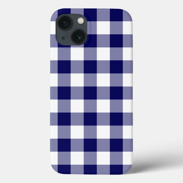Navy und White Gingham Pattern Case-Mate iPhone Hülle (Rückseite)