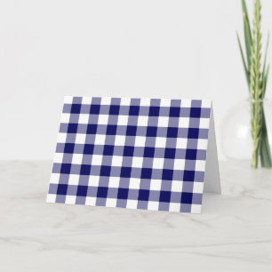 Navy und White Gingham Pattern Dankeskarte