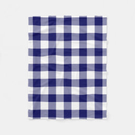 Navy und White Gingham Pattern Fleecedecke