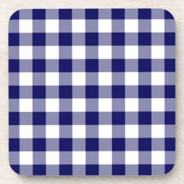 Navy und White Gingham Pattern Untersetzer