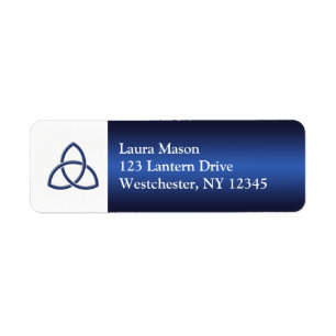 Navy und White Liebe Knot Return Address Label