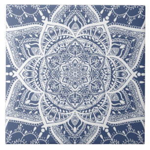 Navy und White Mandala - Loergann im Walhai Fliese