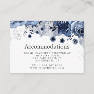 Navy und White mit Silver Wedding Unterkünfte Begleitkarte
