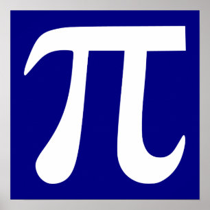 Navy und White Pi Symbol Poster