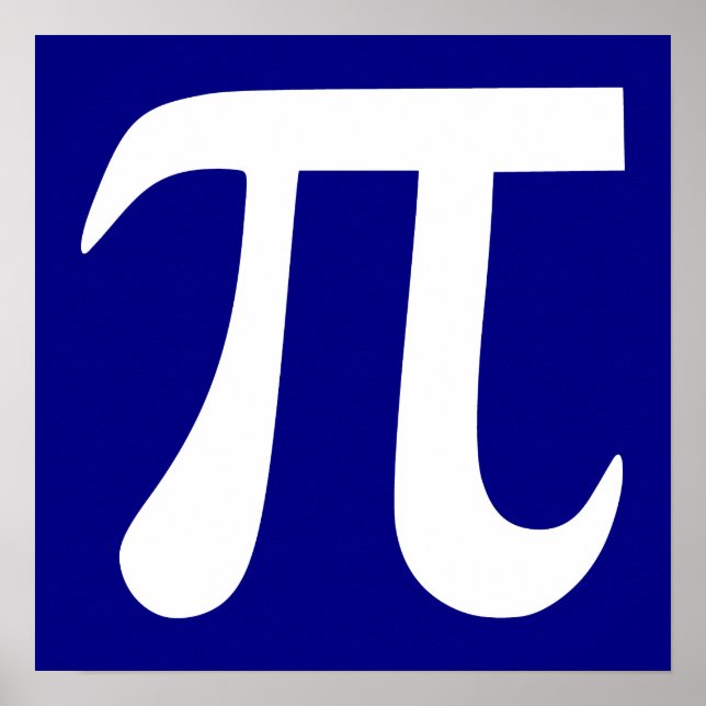 Navy und White Pi Symbol Poster (Vorne)