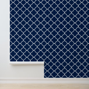 Navy und White Quatrefolie - Background Changeable Tapete
