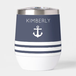 Navy und White Stripes Personalisiert