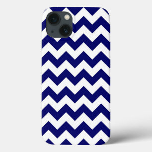 Navy und White Zigzag Muster iPhone 13 Hülle