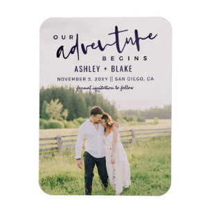 Navy Unser Abenteuer beginnt Save the Date Foto Magnet