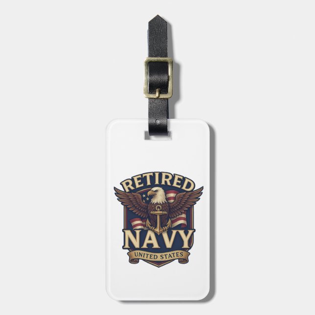 Navy USN VETERAN Gepäckanhänger (Vorderseite vertikal)