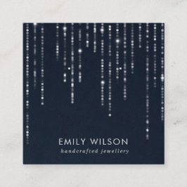 NAVY VELVET STRING LIGHTS STUD EARRING ANZEIGE  QUADRATISCHE VISITENKARTE