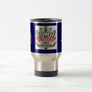 Navy Veteran Logo-Tasse Reisebecher