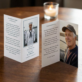Navy Veteran Memorial Photo Poem Prayer Card