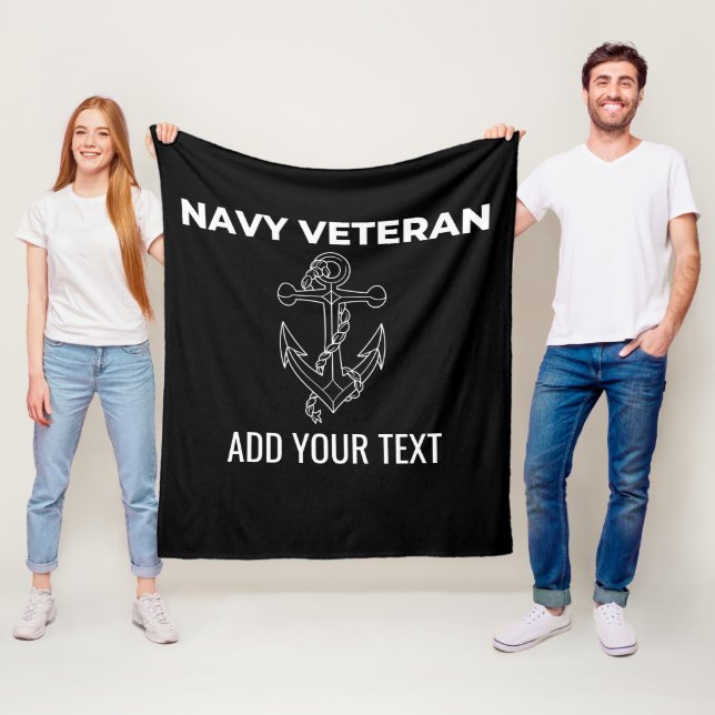 Navy Veteran Personalisiert Fleece Blanket (Beispiel)
