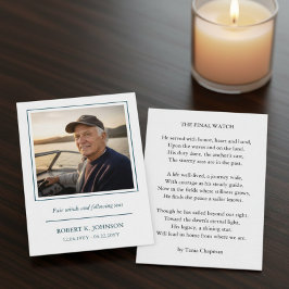 Navy Veteran Prayer Card Tribute Poem Handout Card Begleitkarte