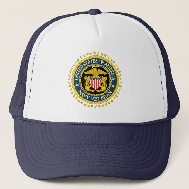 Navy Veteran Trucker Hat Truckerkappe (Vorderseite)