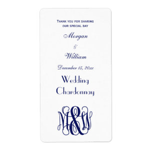 Navy Vine Script Monogram B&G DIY BG