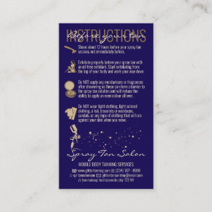Navy vor Care Instruction Spray Tan Visitenkarte
