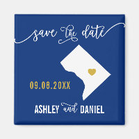Navy Washington DC Wedding Save the Date D.C. Map