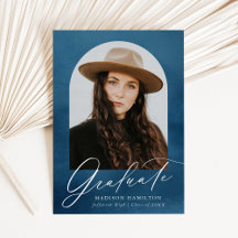 Navy Watercolor Arch Foto Abschluss