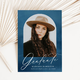 Navy Watercolor Arch Foto Abschluss Ankündigung