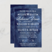 Navy Watercolor Bohemische Probe Abendessen