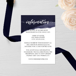 Navy Watercolor Brush Stroke Wedding Begleitkarte