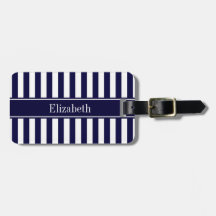 Navy Weiß gestreifte Navy Blau Band Namensmonogram
