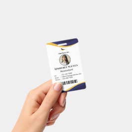Navy & Weiß Moderne Personalisierte ID-Karte Ausweis