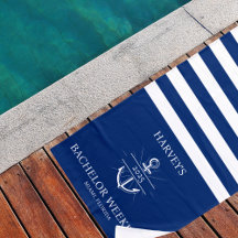 Navy & Weiß Personalisierter Junggesellenabschied