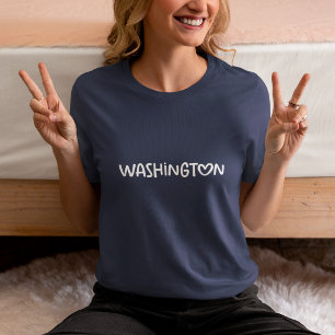 Navy Weiß Whimsical Herz-Typografie Washington Tri-Blend Shirt
