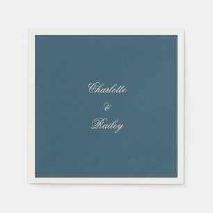 Navy Weiße Hochzeit Serviette