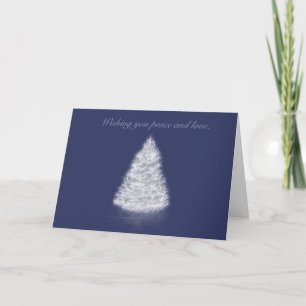 Navy, weiße Weihnachtsbaumkarte Karte