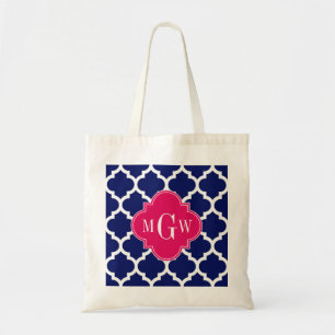 Navy Welch marokkanischer #5 Raspberry 3 Initial M Tragetasche
