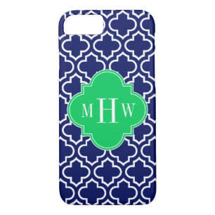 Navy Welch marokkanischer #6 Emerald 3 Initial Mon Case-Mate iPhone Hülle