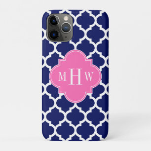 Navy Welches marokkanische #5 Hot Pink2 3 Initial Case-Mate iPhone Hülle