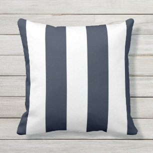 Navy & White AwnStripe Außenwirbelkissen Kissen