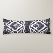 Navy White Boho Gemustert Body Throw Kissen