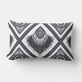 Navy White Boho Gemustert Throw Kissen