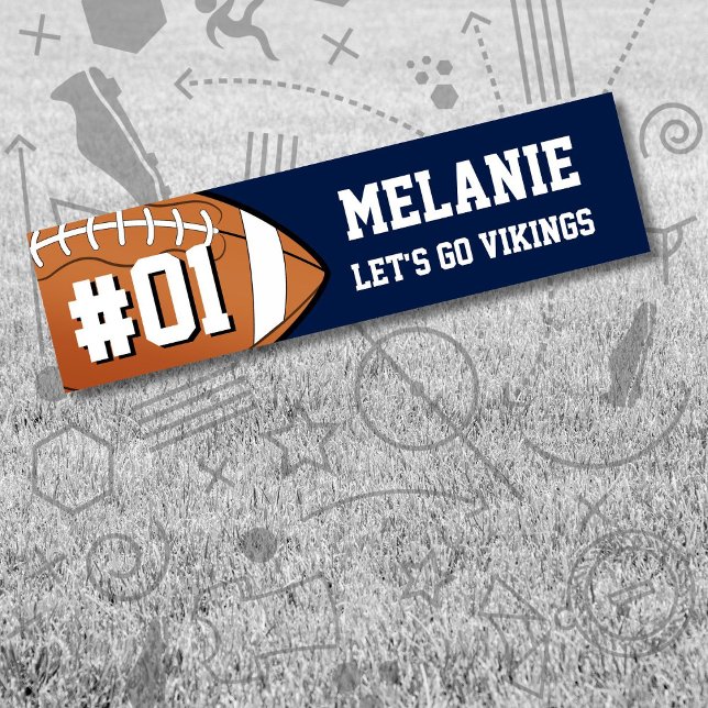 Navy White Football Team Autoaufkleber (Von Creator hochgeladen)