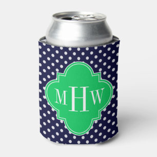 Navy White Polka Dot Emerald Quatrefoil 3 Dosenkühler