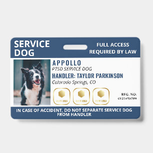 Navy White Servicehund 3 Logo & Foto-ID-Ausweis Ausweis
