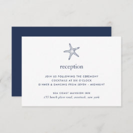 Navy & White Starfish Empfang Card Einladung