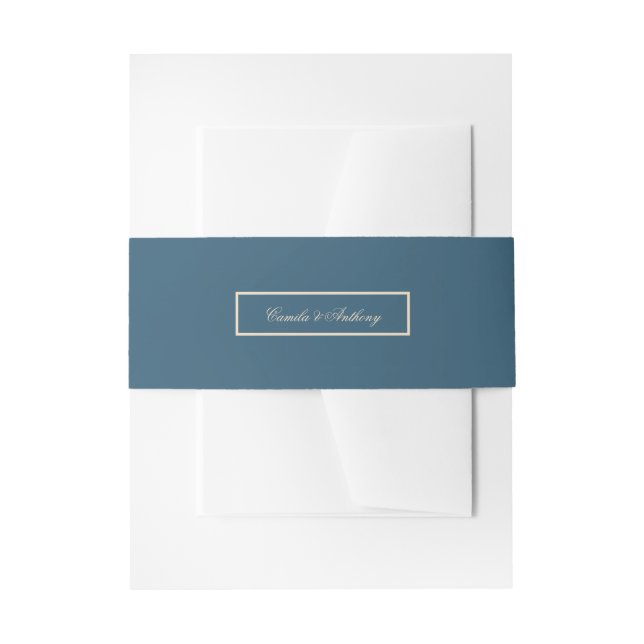 Navy White Wedding Einladungsbanderole (Vorderseite Beispiel)