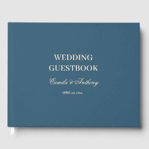 Navy White Wedding Gästebuch