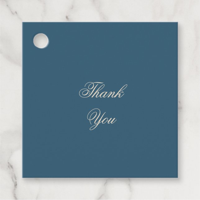 Navy White Wedding Geschenkanhänger (Vorderseite)