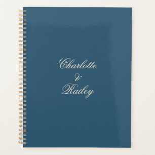 Navy White Wedding Planer
