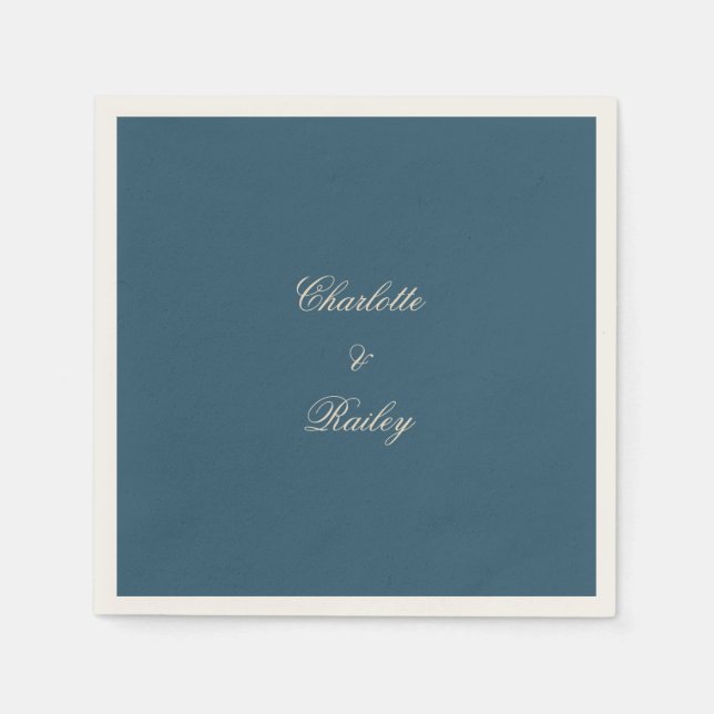 Navy White Wedding Serviette (Vorderseite)