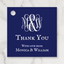 Navy Wht Vine Schrift Monogramm B&G Danke DIY BG